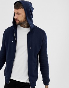 Темно-синий худи на молнии ASOS DESIGN - Темно-синий