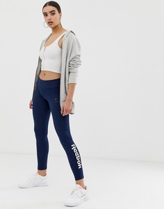 Темно-синие леггинсы с логотипом Reebok Classic - Темно-синий