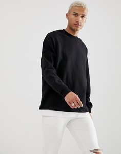 Черный oversize-свитшот со вставкой по краю ASOS DESIGN - Черный