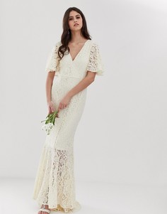 Кружевное платье со шлейфом Y.A.S Wedding - Белый