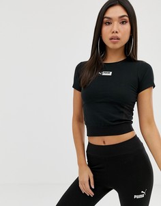 Черный топ с сетчатыми вставками Puma - Черный