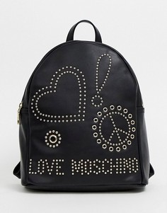 Рюкзак с отделкой заклепками Love Moschino - Черный