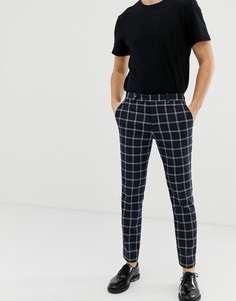 Темно-синие строгие брюки скинни в крупную клетку River Island - Темно-синий