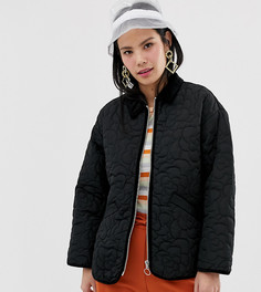 Черная стеганая куртка Monki - Черный