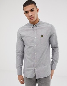 Lyle & Scott long sleeve oxford shirt in grey - Черный