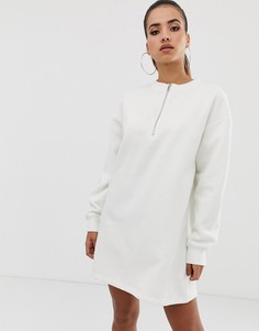Белое платье-свитшот в стиле oversize Missguided - Серый