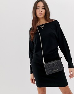 Трикотажное платье со свободным топом и облегающей юбкой ASOS DESIGN - Черный