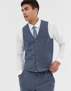 Облегающий жилет в ломаную клетку синего цвета ASOS DESIGN - Синий