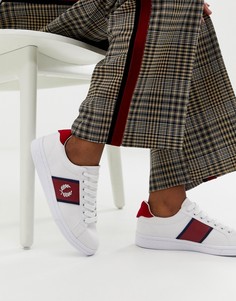 Парусиновые кроссовки с полоской и логотипом Fred Perry B721 - Белый