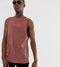 Свободная майка с заниженными проймами и принтом ASOS DESIGN Tall - Красный