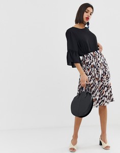 Плиссированная юбка со звериным принтом Vero Moda - Белый
