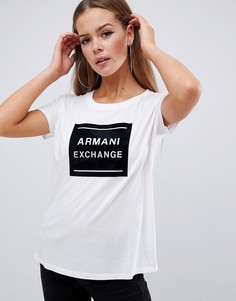 Футболка с логотипом Armani Exchange - Белый