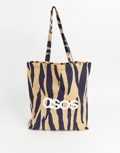 Сумка с тигровым принтом ASOS DESIGN - Коричневый