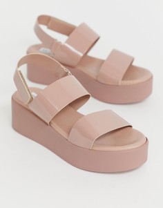 Сандалии на плоской платформе с двумя ремешками Steve Madden - Бежевый