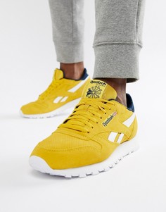Желтые замшевые кроссовки Reebok CL - Желтый