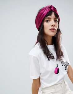 Черный платок на голову с перекрученной отделкой ASOS DESIGN - Розовый