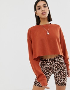 Укороченный oversize-свитшот табачного цвета ASOS DESIGN - Коричневый