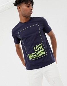 Футболка с логотипом Love Moschino - Темно-синий