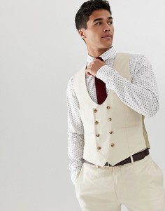 Приталенный льняной жилет ASOS DESIGN wedding - Светло-бежевый