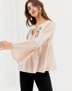 Топ с вышивкой Glamorous - Розовый