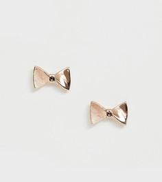 Серьги-гвоздики в виде бантов цвета розового золота Ted Baker - Золотой