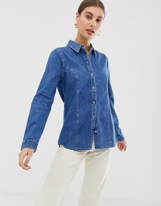 Синяя джинсовая рубашка в стиле вестерн ASOS DESIGN - Синий