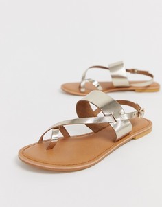 Кожаные сандалии ASOS DESIGN - Золотой
