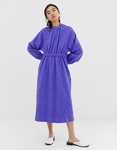 Фактурное платье со сборками ASOS WHITE - Фиолетовый