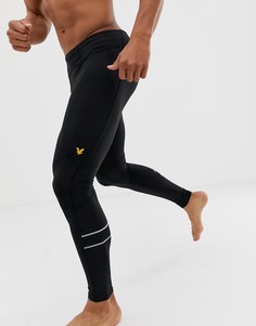 Черные леггинсы со светоотражающими полосками Lyle & Scott Fitness ultra tech - Черный