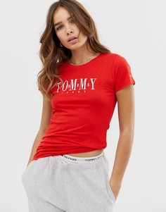 Футболка из органического хлопка с логотипом Tommy Jeans - Красный