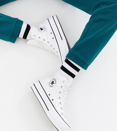 Белые высокие кеды на платформе Converse Chuck Taylor - Белый