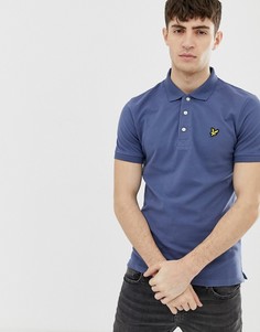 Однотонная футболка-поло Lyle & Scott - Синий