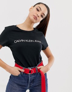 Узкая футболка с логотипом Calvin Klein Jeans - Черный