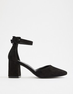 Черные туфли на невысоком блочном каблуке с ремешком на щиколотке Boohoo - Черный