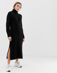 Платье-джемпер миди с разрезами по бокам ASOS DESIGN - Черный