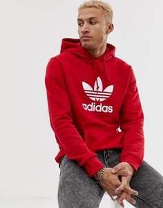 Худи красного цвета с логотипом-трилистником adidas Originals - Красный