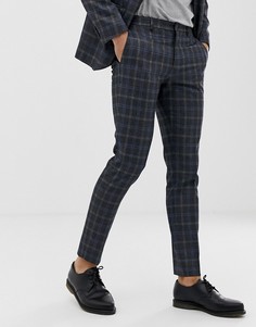 Облегающие брюки в клетку премиум-класса Jack & Jones - Серый
