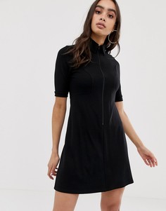 Платье мини с молнией ASOS DESIGN - Черный