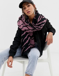 Розовый шарф с зебровым принтом River Island - Мульти