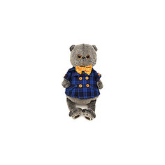 Мягкая игрушка Budi Basa Кот Басик в синей куртке и с бантом, 19 см