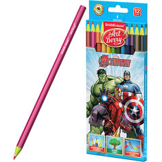 Пластиковые цветные карандаши ErichKrause "ArtBerry" Мcтители Самые могущественные герои Земли, 12 цветов