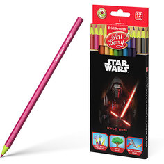 Пластиковые цветные карандаши ErichKrause "ArtBerry" Star Wars Последние джедаи, 12 цветов