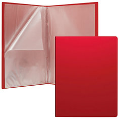 Пластиковая файловая папка ErichKrause "Classic" c 30 карманами, A4, красная