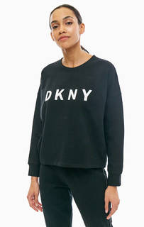 Хлопковый свитшот с логотипом бренда Dkny