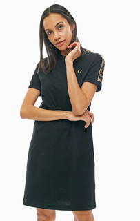 Платье-футболка из хлопка черного цвета Fred Perry