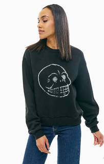 Черный свитшот с логотипом бренда Cheap Monday