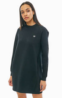 Черное платье-толстовка с карманами Fred Perry
