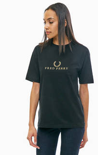 Хлопковая футболка с логотипом бренда Fred Perry