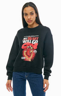 Свитшот черного цвета с принтом Cheap Monday