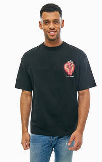 Черная хлопковая футболка с принтом Cheap Monday